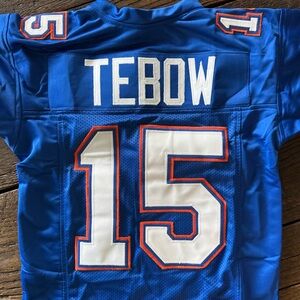 Tim Tebow #15 Florida Gators Blue Orange Football Jersey Youth Kids Boys Small